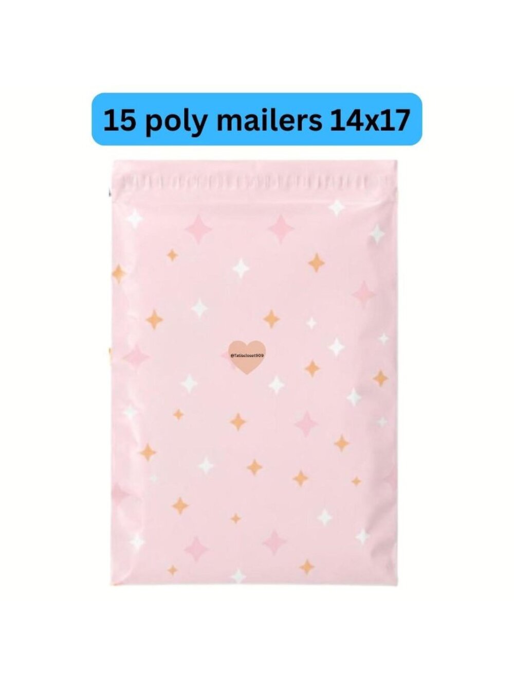 Pink Star Poly Mailers 14x17